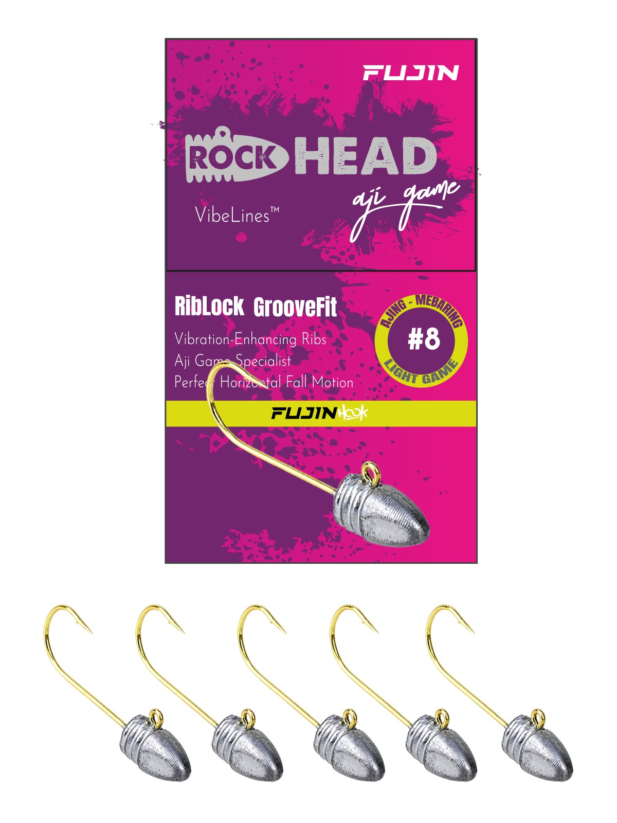 Fujin Rock-Head 8no Aji Game Jighead